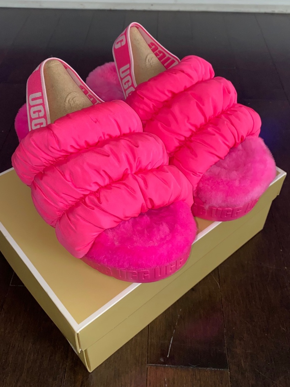 UGG Maxi Curly Platform Slide Slippers Pink | Women’s Size 6